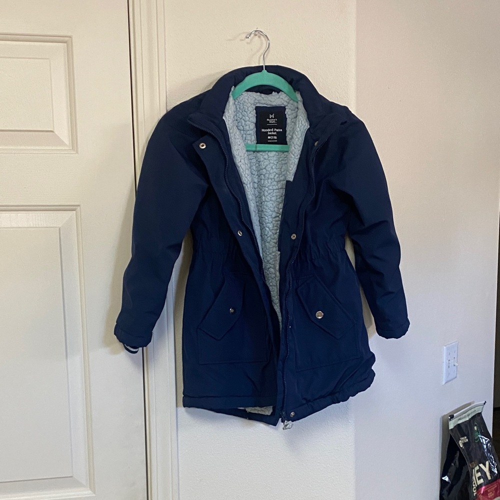 Kids Navy Raincoat with Cozy Lining